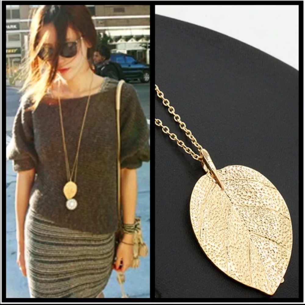 Long leaf necklace